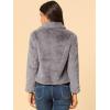 imageAllegra K Womens Cropped Fur Jacket Lapel Fluffy Cardigan Shrug 2026 Winter Short Faux Fur Coat OutfitsGrey