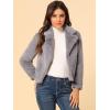 imageAllegra K Womens Cropped Fur Jacket Lapel Fluffy Cardigan Shrug 2026 Winter Short Faux Fur Coat OutfitsGrey