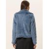 imageAllegra K Womens Cropped Fur Jacket Lapel Fluffy Cardigan Shrug 2026 Winter Short Faux Fur Coat OutfitsGrey Blue