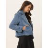 imageAllegra K Womens Cropped Fur Jacket Lapel Fluffy Cardigan Shrug 2026 Winter Short Faux Fur Coat OutfitsGrey Blue
