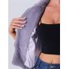 imageAllegra K Womens Cropped Fur Jacket Lapel Fluffy Cardigan Shrug 2026 Winter Short Faux Fur Coat OutfitsGrey Purple