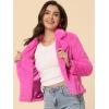 imageAllegra K Womens Cropped Fur Jacket Lapel Fluffy Cardigan Shrug 2026 Winter Short Faux Fur Coat OutfitsHot Pink