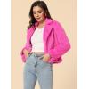 imageAllegra K Womens Cropped Fur Jacket Lapel Fluffy Cardigan Shrug 2026 Winter Short Faux Fur Coat OutfitsHot Pink