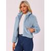 imageAllegra K Womens Cropped Fur Jacket Lapel Fluffy Cardigan Shrug 2026 Winter Short Faux Fur Coat OutfitsLight Blue