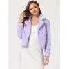 imageAllegra K Womens Cropped Fur Jacket Lapel Fluffy Cardigan Shrug 2026 Winter Short Faux Fur Coat OutfitsPurple