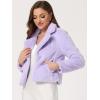 imageAllegra K Womens Cropped Fur Jacket Lapel Fluffy Cardigan Shrug 2026 Winter Short Faux Fur Coat OutfitsPurple