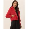 imageAllegra K Womens Cropped Fur Jacket Lapel Fluffy Cardigan Shrug 2026 Winter Short Faux Fur Coat OutfitsRed