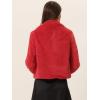 imageAllegra K Womens Cropped Fur Jacket Lapel Fluffy Cardigan Shrug 2026 Winter Short Faux Fur Coat OutfitsRed