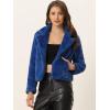 imageAllegra K Womens Cropped Fur Jacket Lapel Fluffy Cardigan Shrug 2026 Winter Short Faux Fur Coat OutfitsRoyal Blue