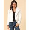 imageAllegra K Womens Cropped Fur Jacket Lapel Fluffy Cardigan Shrug 2026 Winter Short Faux Fur Coat OutfitsWhite