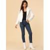 imageAllegra K Womens Cropped Fur Jacket Lapel Fluffy Cardigan Shrug 2026 Winter Short Faux Fur Coat OutfitsWhite