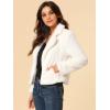 imageAllegra K Womens Cropped Fur Jacket Lapel Fluffy Cardigan Shrug 2026 Winter Short Faux Fur Coat OutfitsWhite