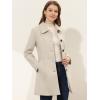 imageAllegra K Womens Pea Coat Single Breasted Long Sleeve Warm Casual Overcoat with Pockets Winter OutwearBeige