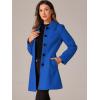 imageAllegra K Womens Pea Coat Single Breasted Long Sleeve Warm Casual Overcoat with Pockets Winter OutwearBlue