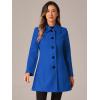 imageAllegra K Womens Pea Coat Single Breasted Long Sleeve Warm Casual Overcoat with Pockets Winter OutwearBlue