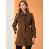 imageAllegra K Womens Pea Coat Single Breasted Long Sleeve Warm Casual Overcoat with Pockets Winter OutwearBrown