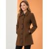 imageAllegra K Womens Pea Coat Single Breasted Long Sleeve Warm Casual Overcoat with Pockets Winter OutwearBrown