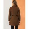 imageAllegra K Womens Pea Coat Single Breasted Long Sleeve Warm Casual Overcoat with Pockets Winter OutwearBrown