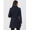 imageAllegra K Womens Pea Coat Single Breasted Long Sleeve Warm Casual Overcoat with Pockets Winter OutwearDark Blue