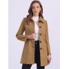 imageAllegra K Womens Pea Coat Single Breasted Long Sleeve Warm Casual Overcoat with Pockets Winter OutwearDark Camel