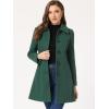 imageAllegra K Womens Pea Coat Single Breasted Long Sleeve Warm Casual Overcoat with Pockets Winter OutwearDark Green