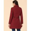 imageAllegra K Womens Pea Coat Single Breasted Long Sleeve Warm Casual Overcoat with Pockets Winter OutwearDark Red