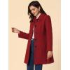 imageAllegra K Womens Pea Coat Single Breasted Long Sleeve Warm Casual Overcoat with Pockets Winter OutwearDark Red
