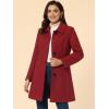 imageAllegra K Womens Pea Coat Single Breasted Long Sleeve Warm Casual Overcoat with Pockets Winter OutwearDark Red