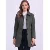 imageAllegra K Womens Pea Coat Single Breasted Long Sleeve Warm Casual Overcoat with Pockets Winter OutwearDeep Grey