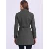 imageAllegra K Womens Pea Coat Single Breasted Long Sleeve Warm Casual Overcoat with Pockets Winter OutwearDeep Grey