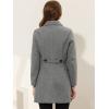 imageAllegra K Womens Pea Coat Single Breasted Long Sleeve Warm Casual Overcoat with Pockets Winter OutwearGrey