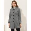 imageAllegra K Womens Pea Coat Single Breasted Long Sleeve Warm Casual Overcoat with Pockets Winter OutwearGrey