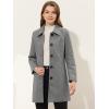 imageAllegra K Womens Pea Coat Single Breasted Long Sleeve Warm Casual Overcoat with Pockets Winter OutwearGrey