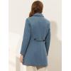 imageAllegra K Womens Pea Coat Single Breasted Long Sleeve Warm Casual Overcoat with Pockets Winter OutwearGrey Blue