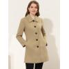 imageAllegra K Womens Pea Coat Single Breasted Long Sleeve Warm Casual Overcoat with Pockets Winter OutwearKhaki