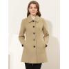 imageAllegra K Womens Pea Coat Single Breasted Long Sleeve Warm Casual Overcoat with Pockets Winter OutwearKhaki