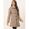 imageAllegra K Womens Pea Coat Single Breasted Long Sleeve Warm Casual Overcoat with Pockets Winter OutwearLight Brown