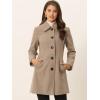 imageAllegra K Womens Pea Coat Single Breasted Long Sleeve Warm Casual Overcoat with Pockets Winter OutwearLight Brown