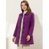 imageAllegra K Womens Pea Coat Single Breasted Long Sleeve Warm Casual Overcoat with Pockets Winter OutwearPurple