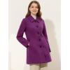 imageAllegra K Womens Pea Coat Single Breasted Long Sleeve Warm Casual Overcoat with Pockets Winter OutwearPurple