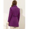 imageAllegra K Womens Pea Coat Single Breasted Long Sleeve Warm Casual Overcoat with Pockets Winter OutwearPurple