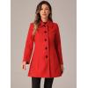 imageAllegra K Womens Pea Coat Single Breasted Long Sleeve Warm Casual Overcoat with Pockets Winter OutwearRed