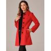imageAllegra K Womens Pea Coat Single Breasted Long Sleeve Warm Casual Overcoat with Pockets Winter OutwearRed