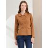 imageAllegra K Womens Peter Pan Collar Peacoat Double Breasted Short CoatBrown