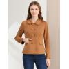 imageAllegra K Womens Peter Pan Collar Peacoat Double Breasted Short CoatBrown