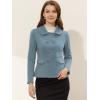 imageAllegra K Womens Peter Pan Collar Peacoat Double Breasted Short CoatGrey Blue
