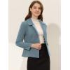 imageAllegra K Womens Peter Pan Collar Peacoat Double Breasted Short CoatGrey Blue