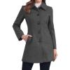 imageAllegra K Womens Pea Coat Single Breasted Long Sleeve Warm Casual Overcoat with Pockets Winter OutwearDeep Grey