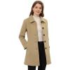 imageAllegra K Womens Pea Coat Single Breasted Long Sleeve Warm Casual Overcoat with Pockets Winter OutwearKhaki
