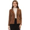 imageAllegra K Womens Peter Pan Collar Peacoat Double Breasted Short CoatDark Brown